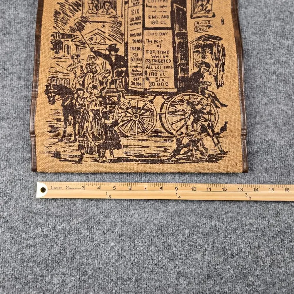 Vintage Graphic Jute Tote Bag Victorian‎ Illustration
